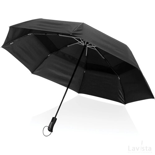 Swiss Peak Aware™ Tornado 27” pocket stormparaplu zwart