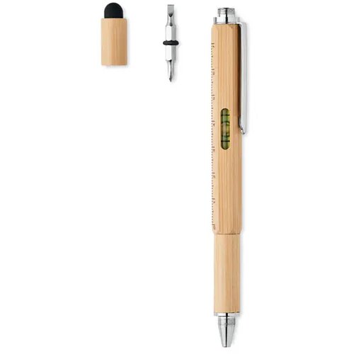 Multifunctionele pen met waterpas Bruin