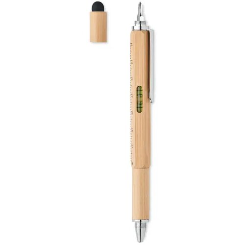 Multifunctionele pen met waterpas Bruin
