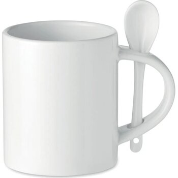 Keramische sublimatiemok 300 ml Sublim spoon wit