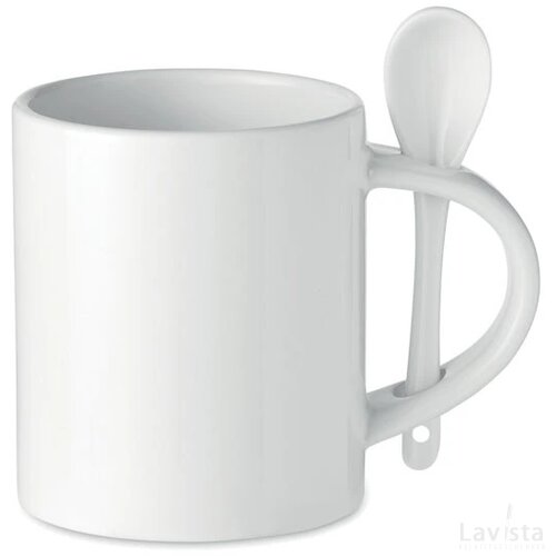 Keramische sublimatiemok 300 ml Sublim spoon wit