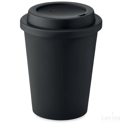 Dubbelwandige beker pp 300 ml Nola zwart