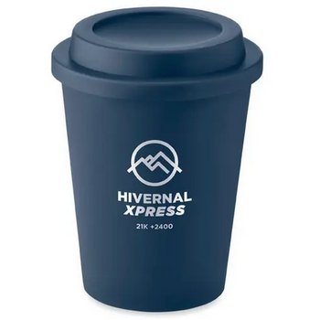 Dubbelwandige PP beker Kobaltblauw 300 ml