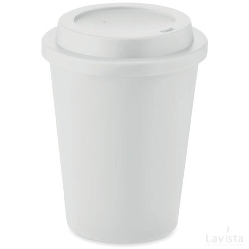 Dubbelwandige beker pp 300 ml Nola wit