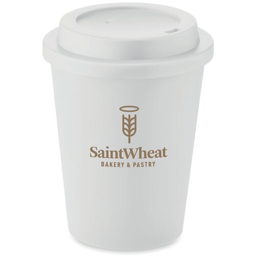 Dubbelwandige PP beker Wit 300 ml