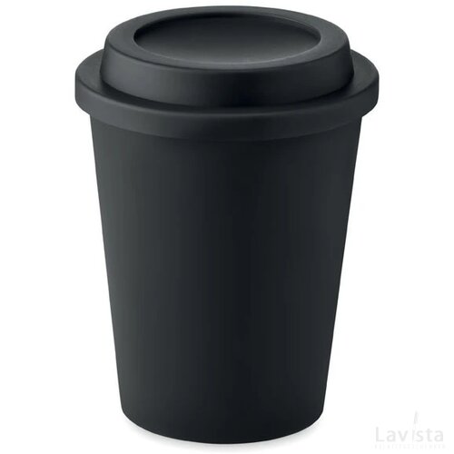 Dubbelwandige beker pp 300 ml Sora zwart