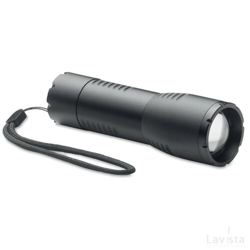 Kleine aluminium led-zaklamp Enta zwart