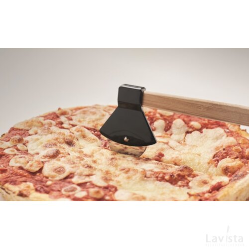 Pizzasnijder bamboe handvat Zaza zwart