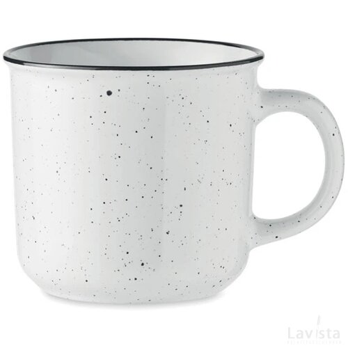 Keramische vintage mok 400 ml Piga wit