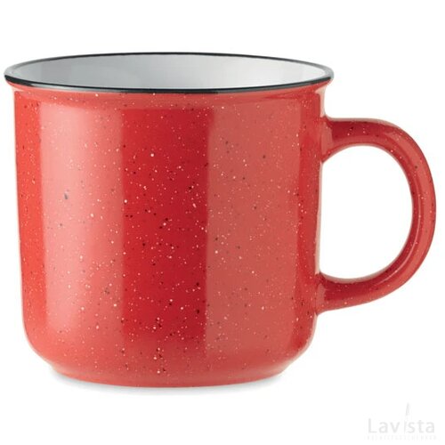 Keramische vintage mok 400 ml Piga rood