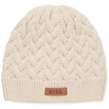 Kabelgebreide muts Beige