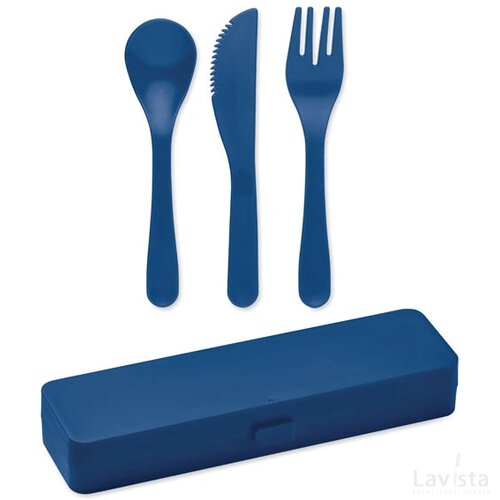 Bestekset in pp Rigata blauw