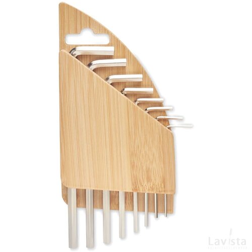 Inbussleutelset in bamboe Karuvi hout