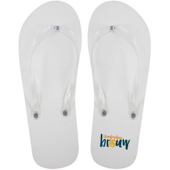 Strandslippers met transparant bandje Wit