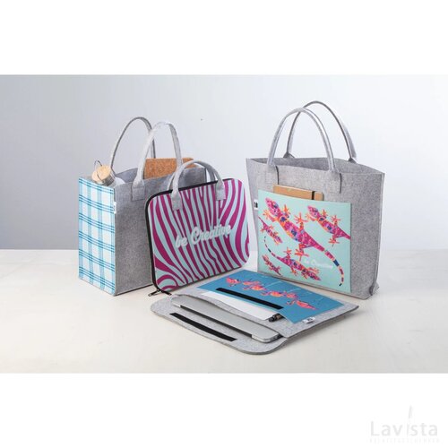 Creafelt Laptop Custom Made Laptoptas Grijs