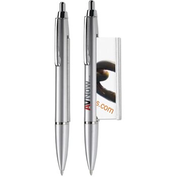 Balpen banner metallic zilver