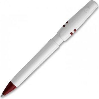 Balpen Nora hardcolour wit / donkerrood