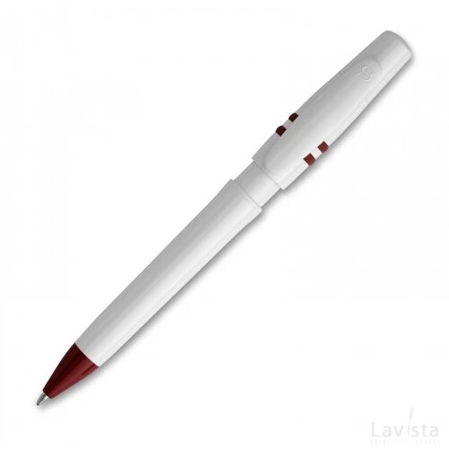 Balpen Nora hardcolour wit / donkerrood