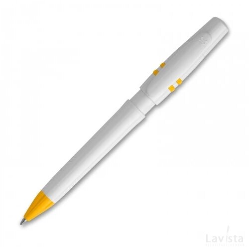 Balpen Nora hardcolour wit / geel