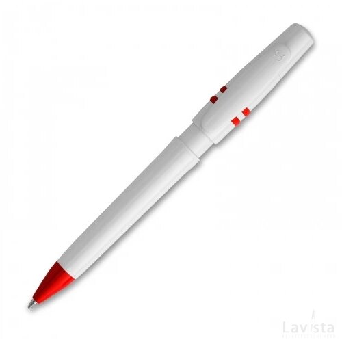 Balpen Nora hardcolour wit / rood