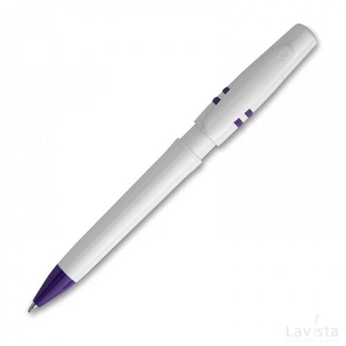 Balpen Nora hardcolour wit / paars