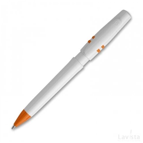Balpen Nora hardcolour wit / oranje