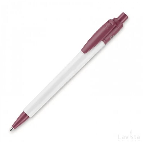 Balpen Baron 03 recycled hardcolour wit / donker roze