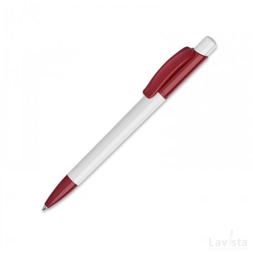 Balpen Kamal hardcolour wit / donkerrood