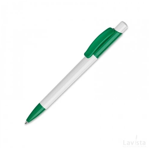 Balpen Kamal hardcolour wit / donker groen