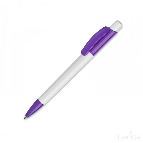 Balpen Kamal hardcolour wit / paars