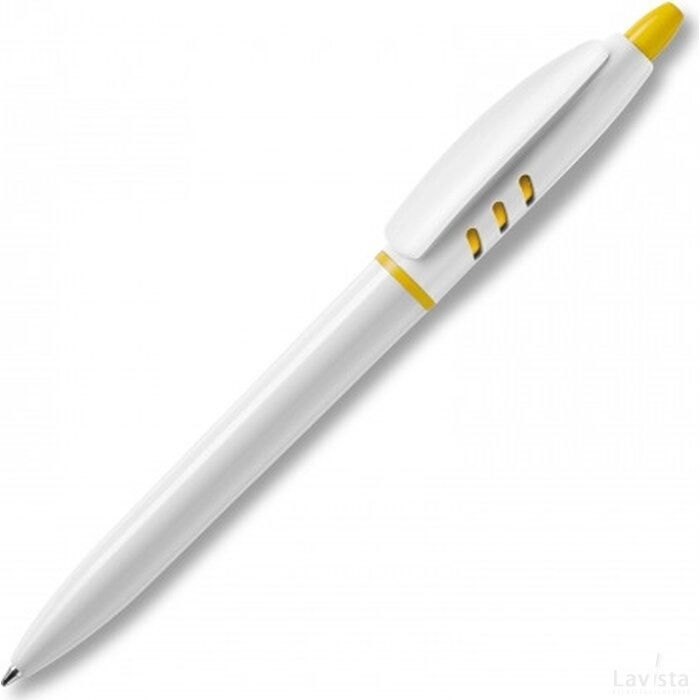 Balpen S30 hardcolour wit / geel