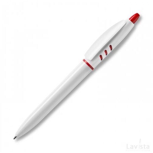 Balpen S30 hardcolour wit / rood