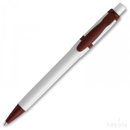 Balpen Olly hardcolour wit / donkerrood