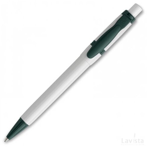 Balpen Olly hardcolour wit / donker groen