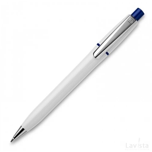 Balpen Semyr Chrome hardcolour wit / donker blauw