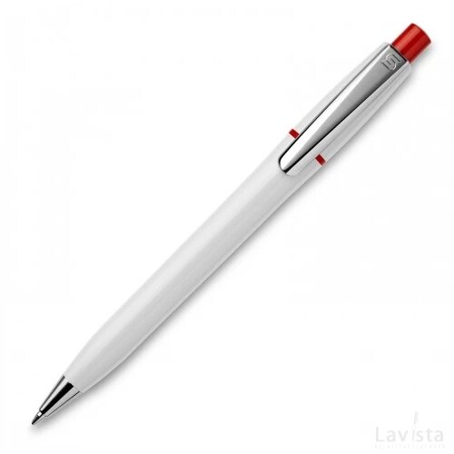 Balpen Semyr Chrome hardcolour wit / rood