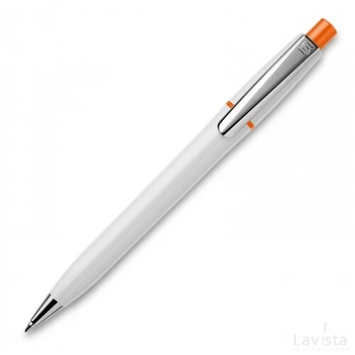 Balpen Semyr Chrome hardcolour wit / oranje