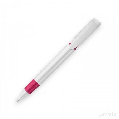 Balpen S40 Grip hardcolour wit / roze