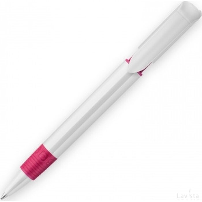 Balpen S40 Grip hardcolour wit / roze