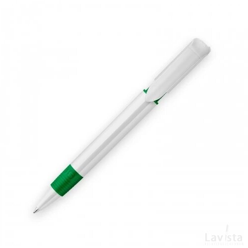 Balpen S40 Grip hardcolour wit / groen