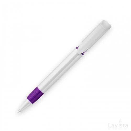 Balpen S40 Grip hardcolour wit / paars