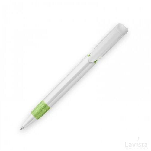 Balpen S40 Grip hardcolour wit / licht groen