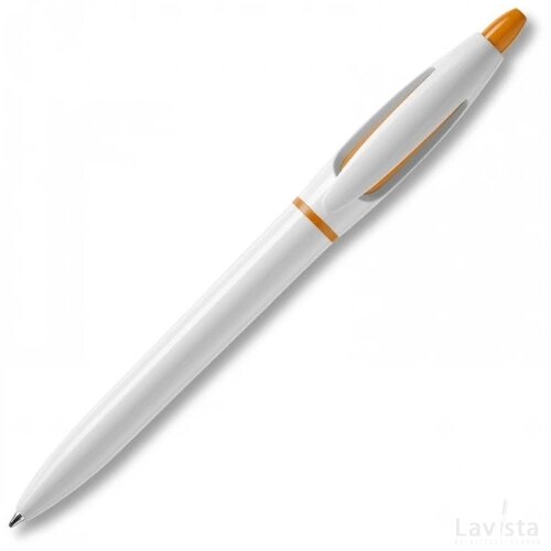 Balpen S! hardcolour wit / oranje