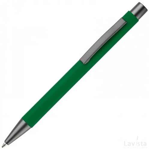 Balpen metaal New York rubberised groen
