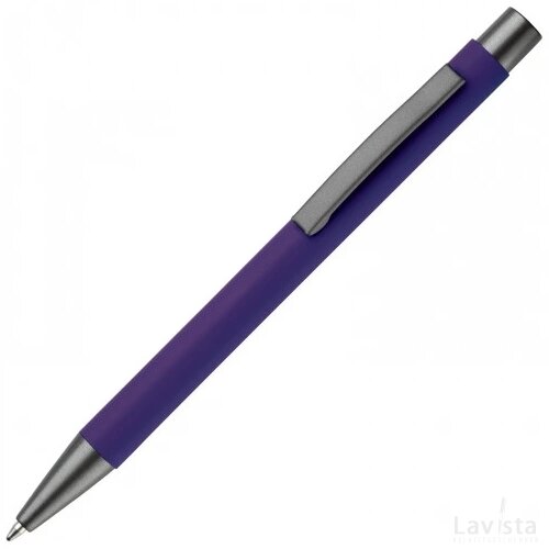 Balpen metaal New York rubberised paars