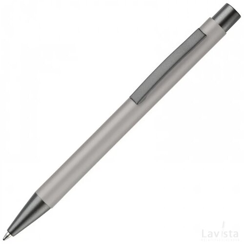 Balpen metaal New York rubberised licht grijs