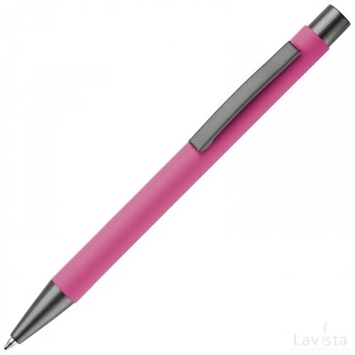 Balpen metaal New York rubberised roze