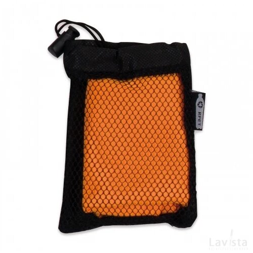 R-PET cooling towel 30x80cm zwart / oranje