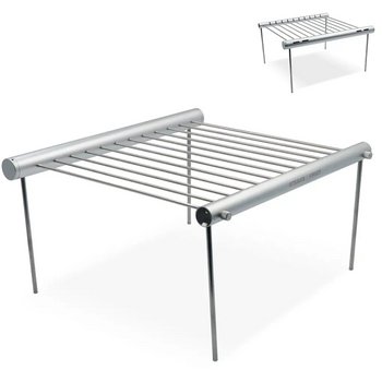 Draagbare barbecue in buis Zilver