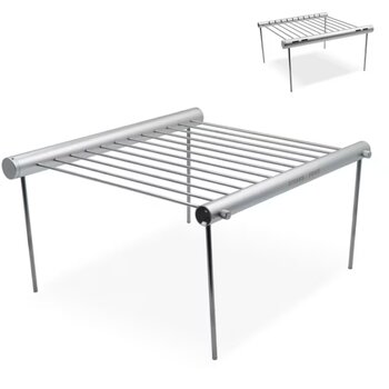Draagbare barbecue in buis Zilver